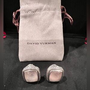 David Yurman Rose Quartz and Diamonds Albion Earrings